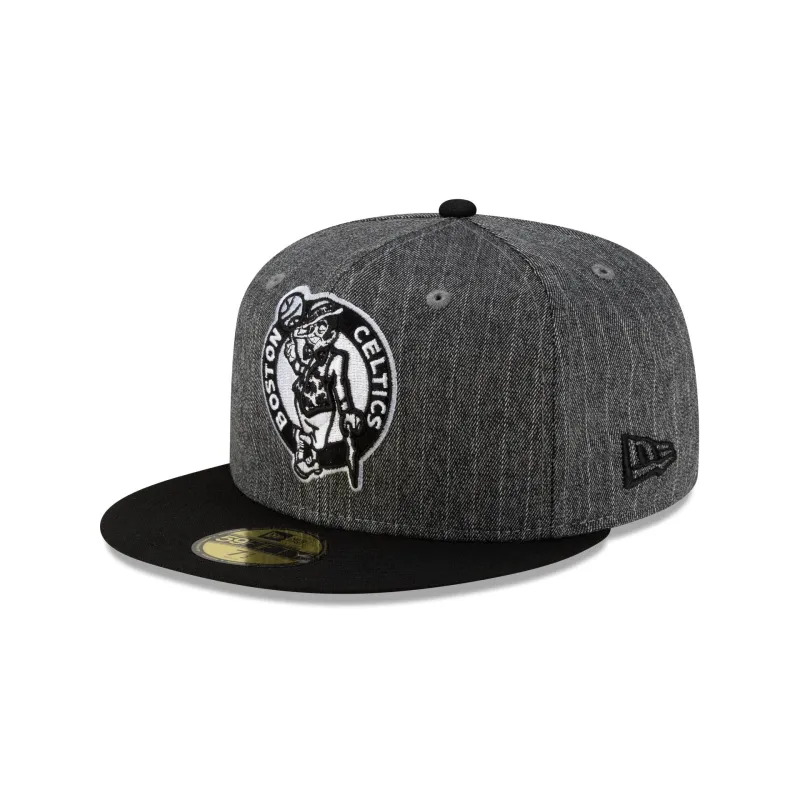 Just Caps Black Pinstripe Boston Celtics 59FIFTY Fitted Hat sold by New Era