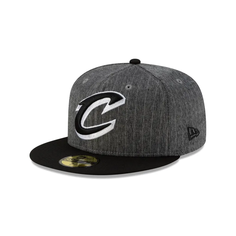 Just Caps Black Pinstripe Cleveland Cavaliers 59FIFTY Fitted Hat sold by New Era