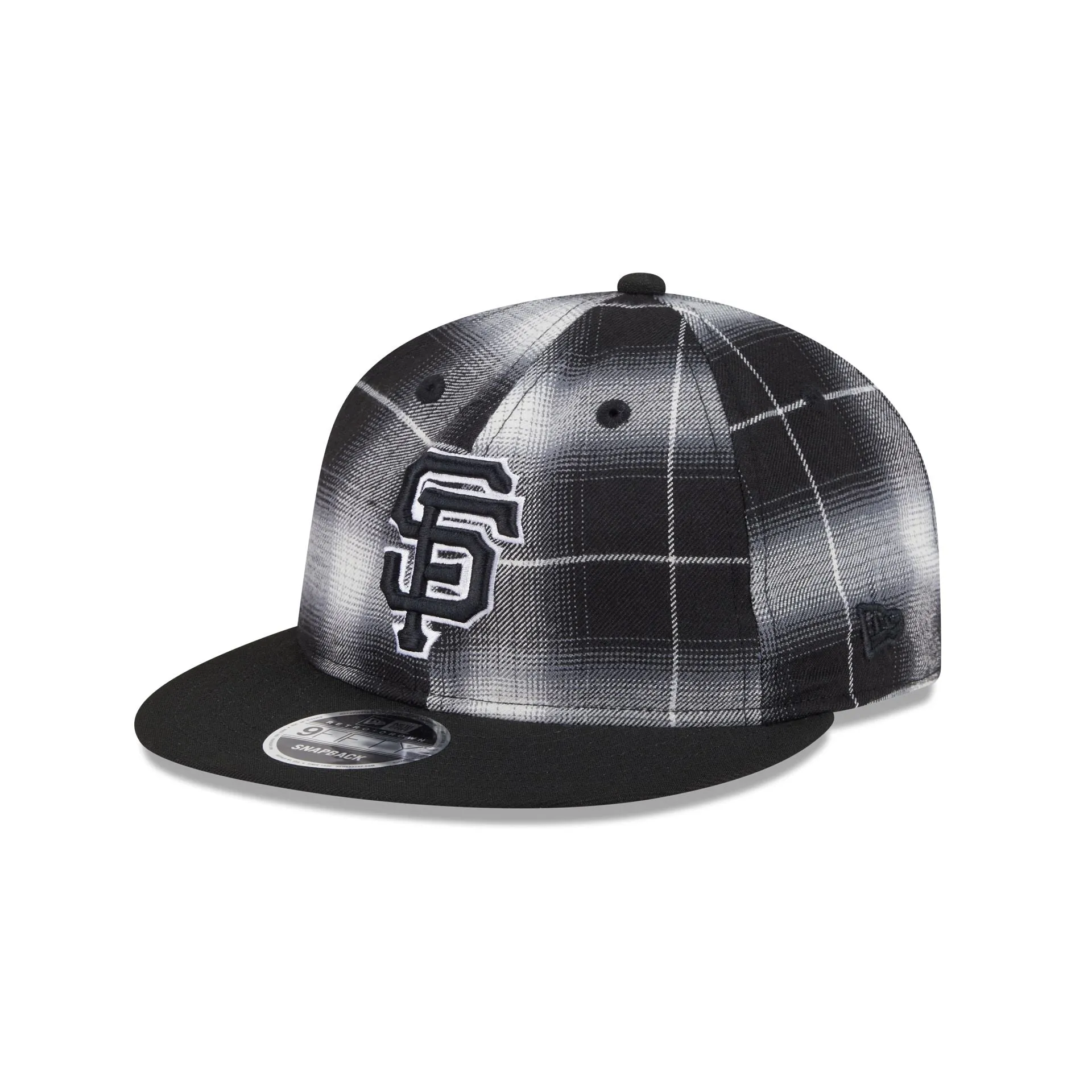 San Francisco Giants Black and White Plaid Retro Crown 9FIFTY Snapback Hat sold by New Era