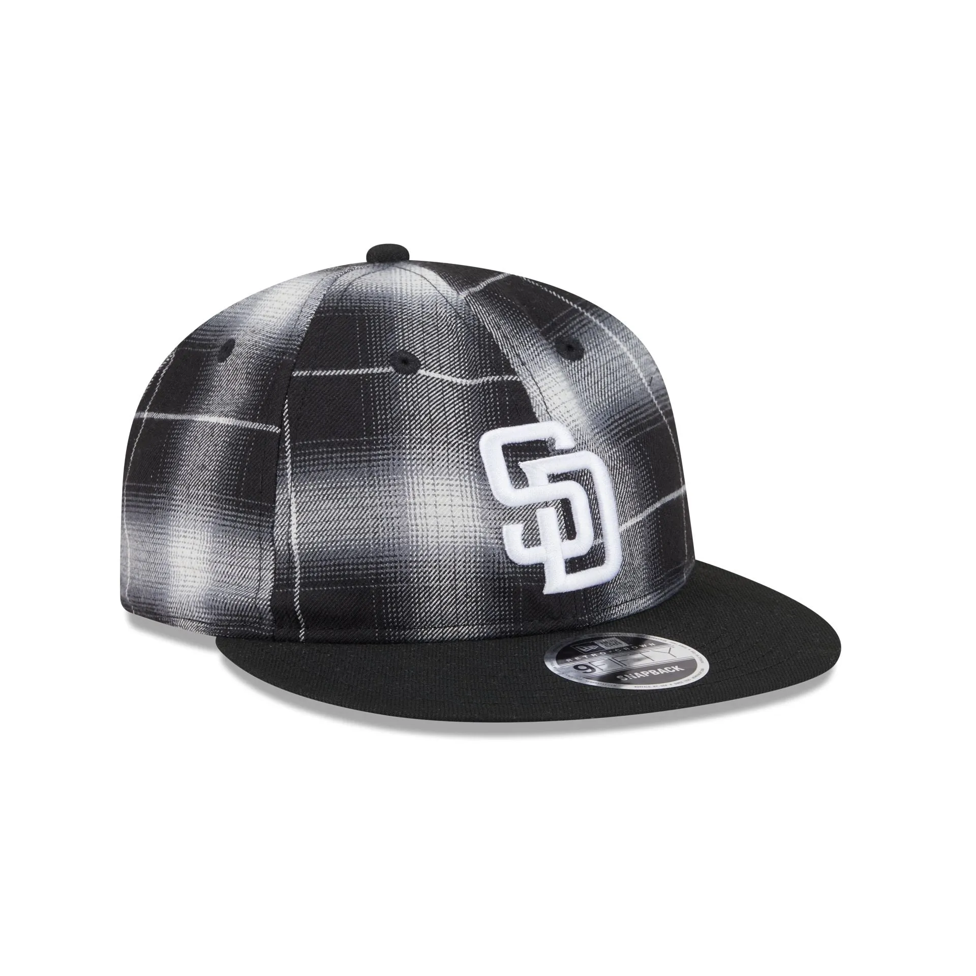 San Diego Padres Black and White Plaid Retro Crown 9FIFTY Snapback Hat sold by New Era product image thumbnail 3