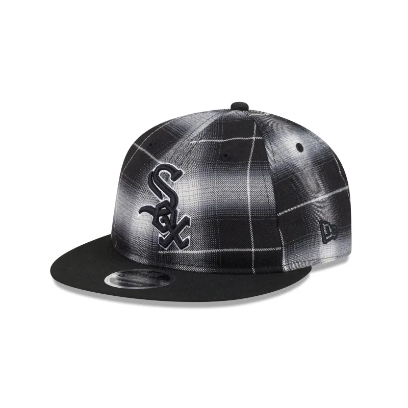 Chicago White Sox Black and White Plaid Retro Crown 9FIFTY Snapback Hat sold by New Era