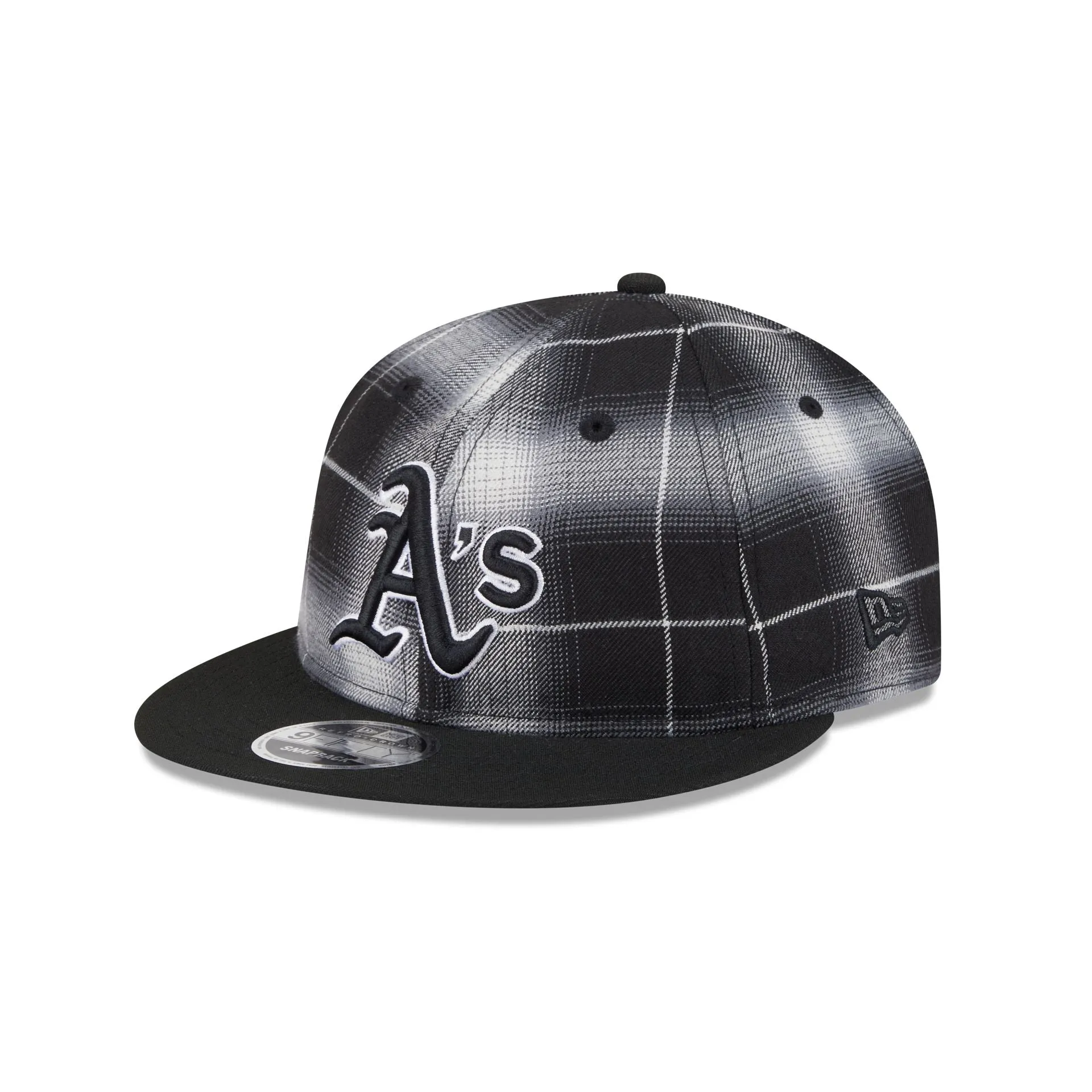Athletics Black and White Plaid Retro Crown 9FIFTY Snapback Hat sold by New Era