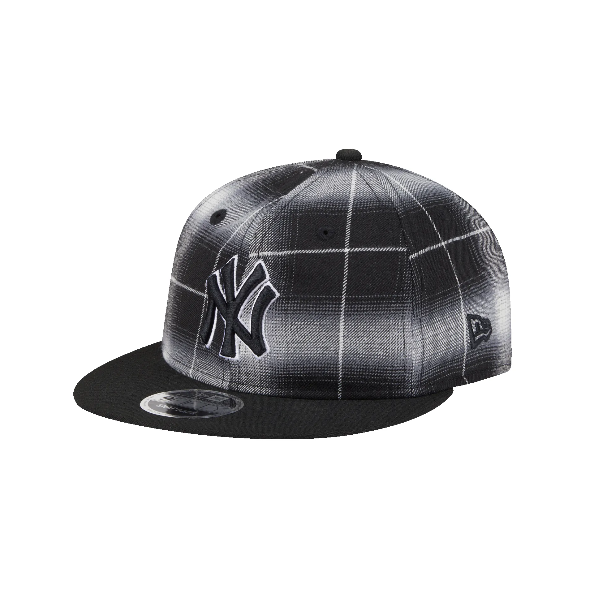 New York Yankees Black and White Plaid Retro Crown 9FIFTY Snapback Hat sold by New Era