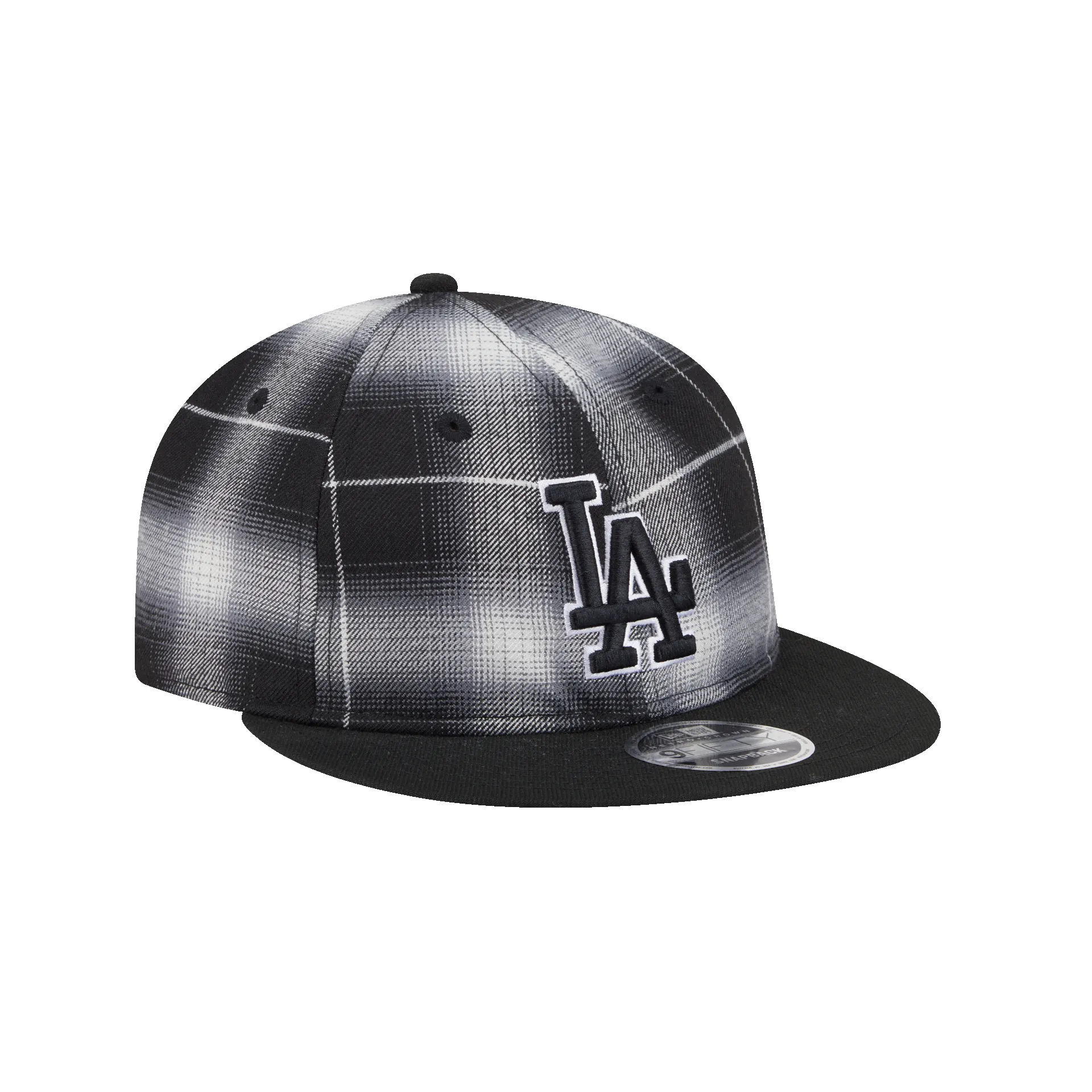 Los Angeles Dodgers Black and White Plaid Retro Crown 9FIFTY Snapback Hat sold by New Era product image thumbnail 3