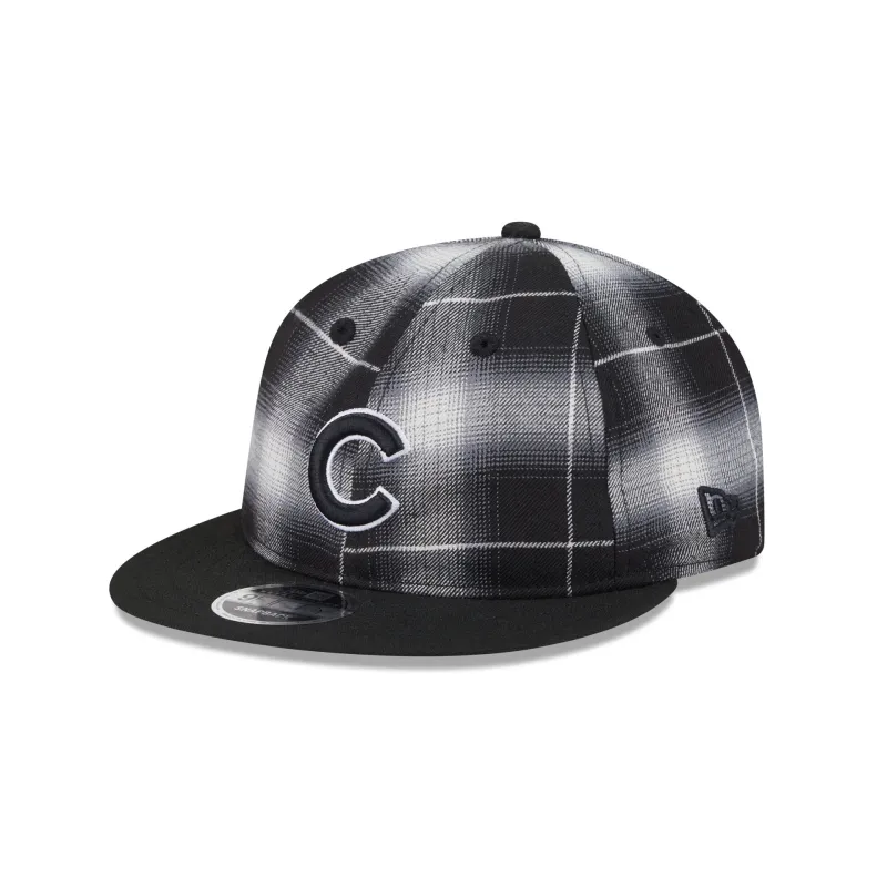 Chicago Cubs Black and White Plaid Retro Crown 9FIFTY Snapback Hat sold by New Era