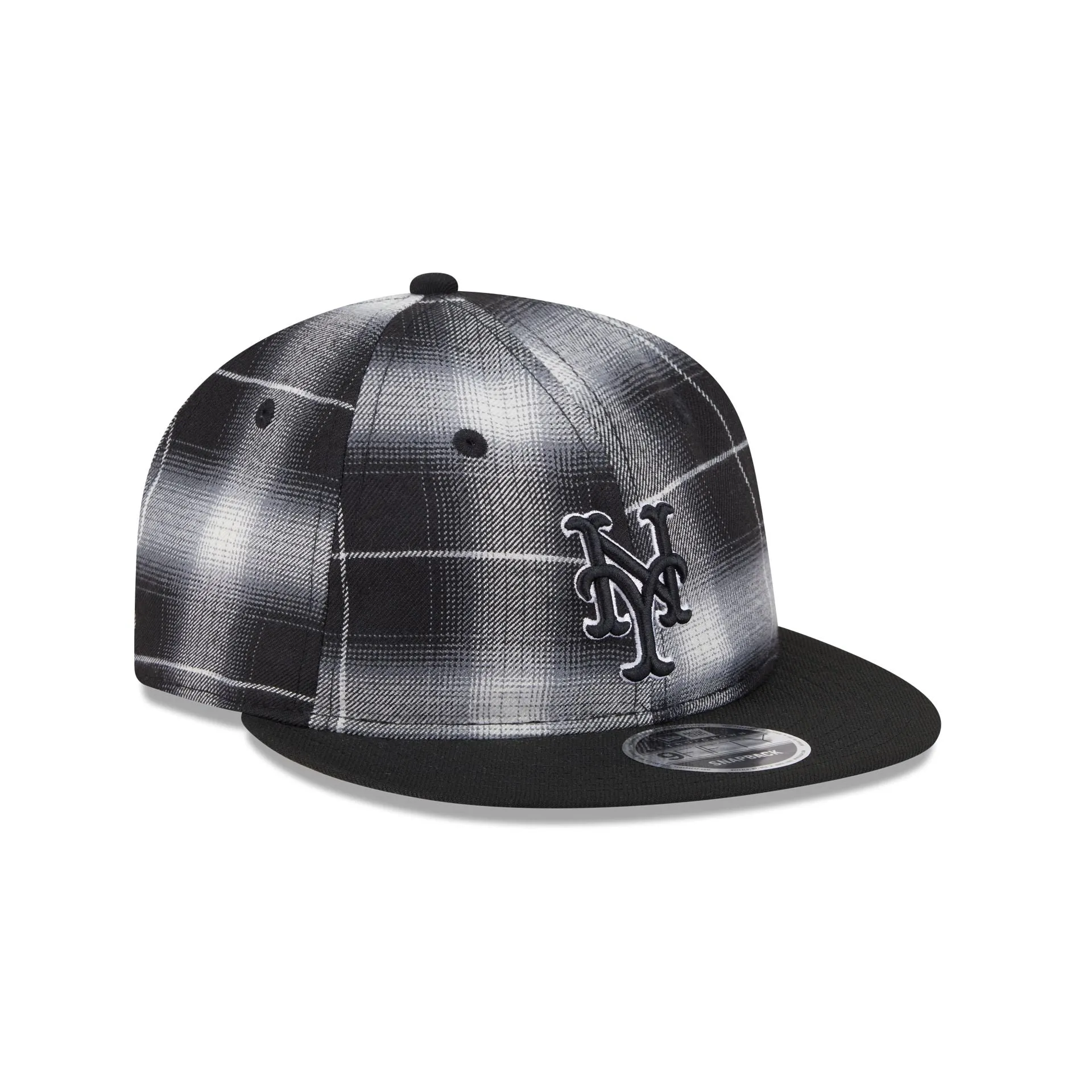 New York Mets Black and White Plaid Retro Crown 9FIFTY Snapback Hat sold by New Era product image thumbnail 3
