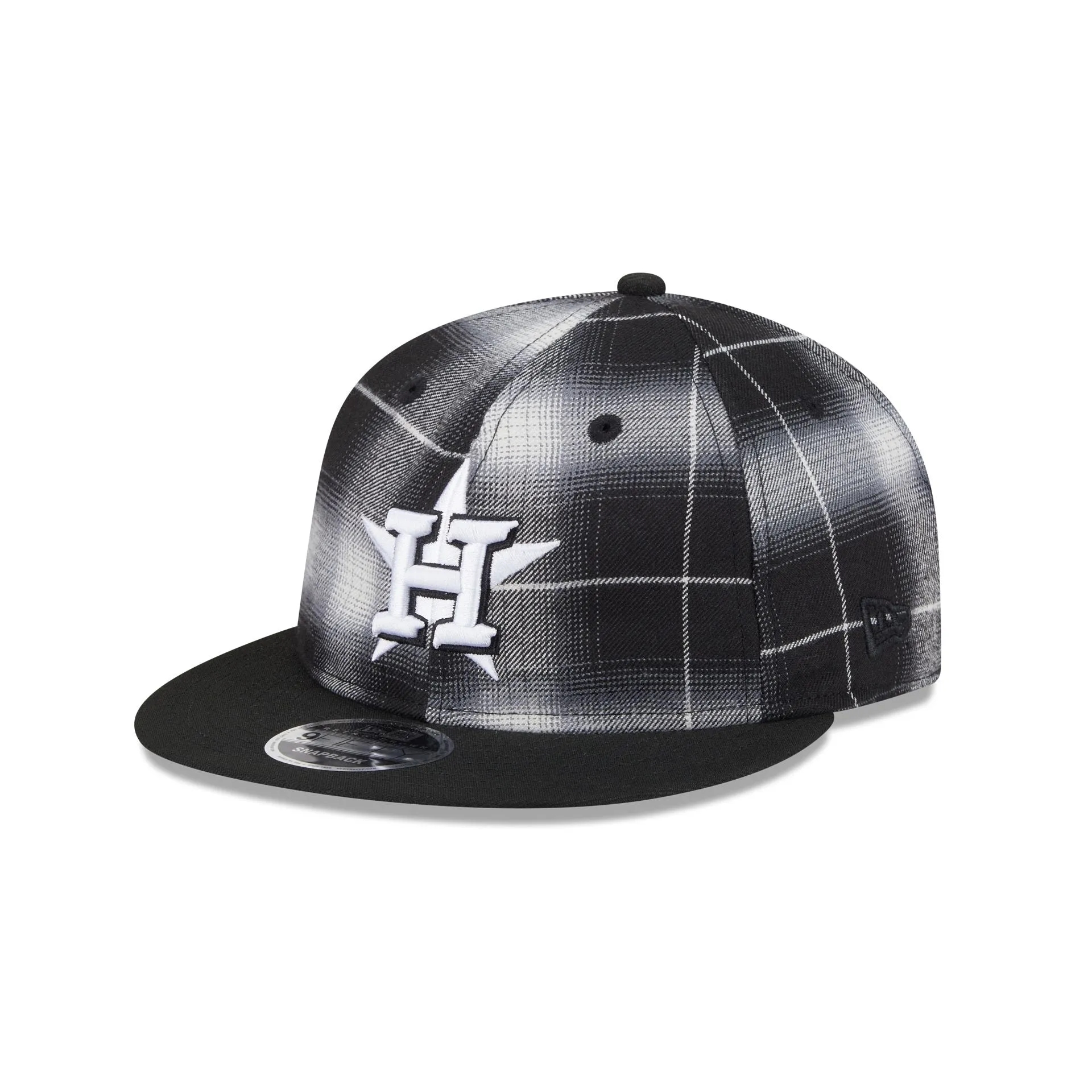 Houston Astros Black and White Plaid Retro Crown 9FIFTY Snapback Hat sold by New Era
