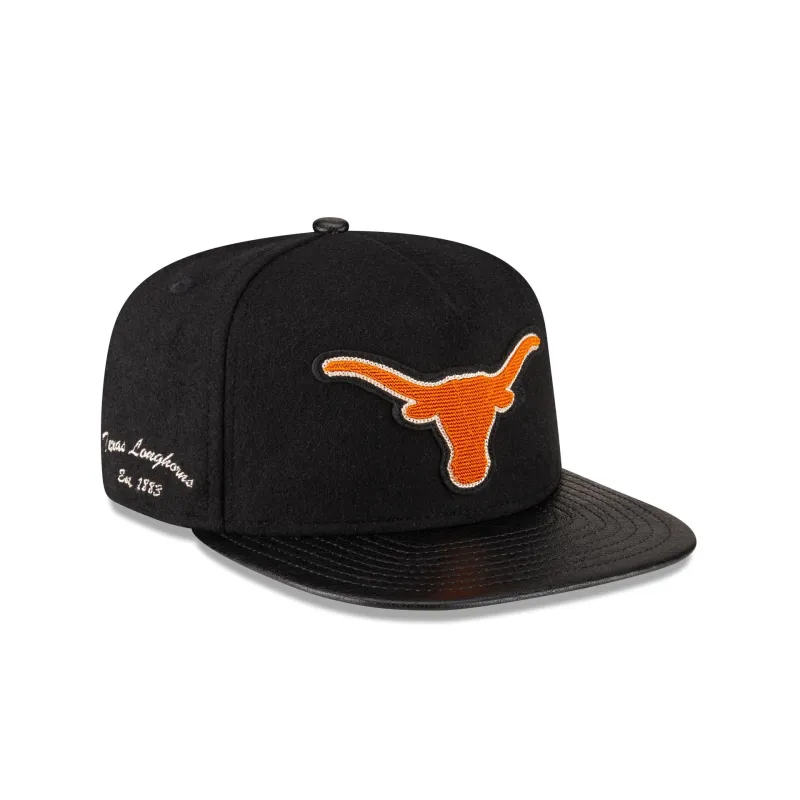 Texas Longhorns Wool Letterman 9FIFTY A-Frame Snapback Hat sold by New Era