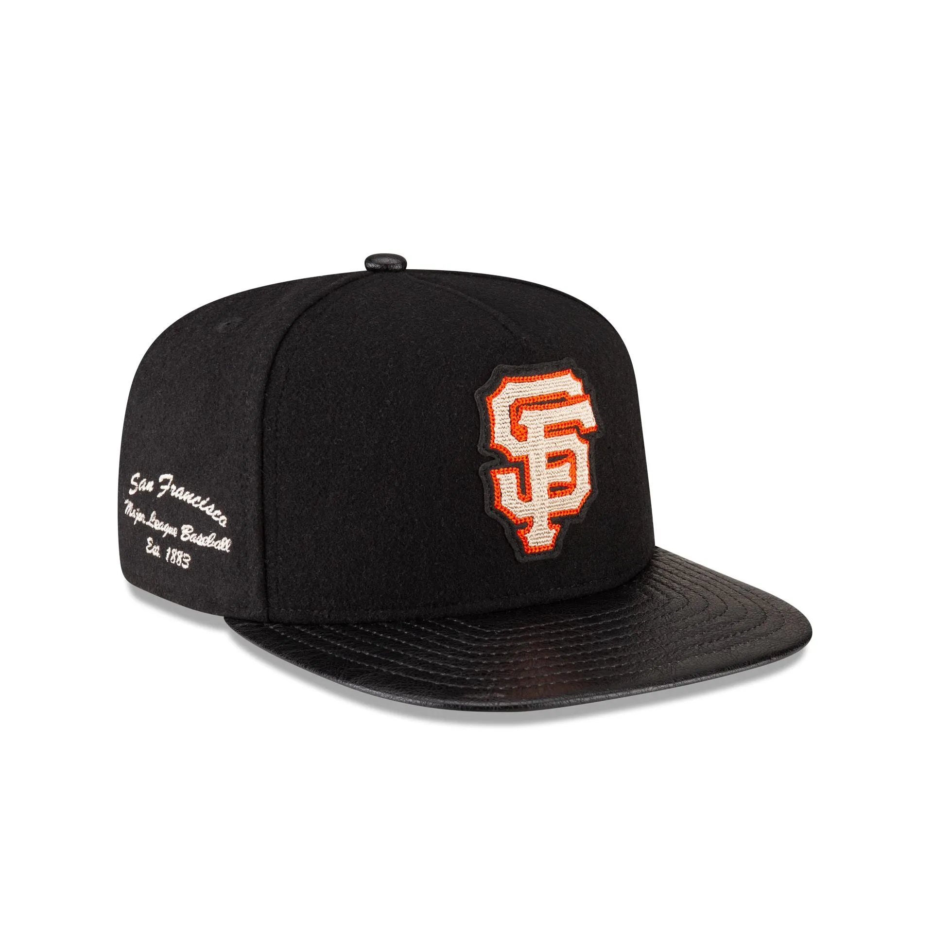 San Francisco Giants Wool Letterman 9FIFTY A-Frame Snapback Hat sold by New Era