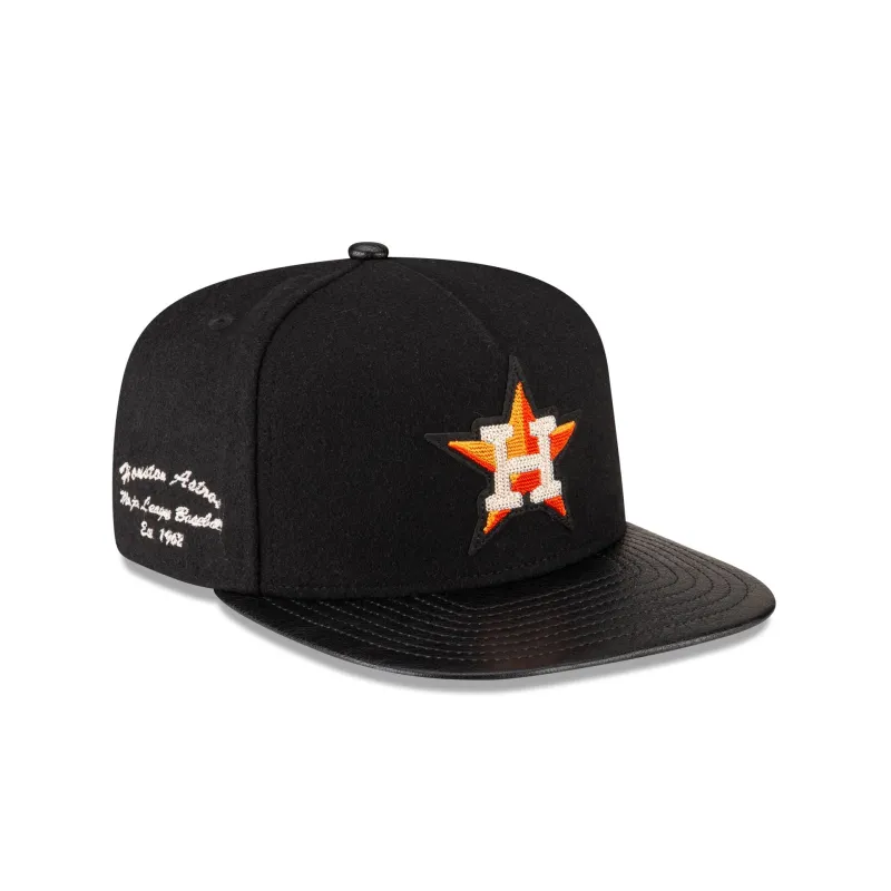 Houston Astros Wool Letterman 9FIFTY A-Frame Snapback Hat sold by New Era