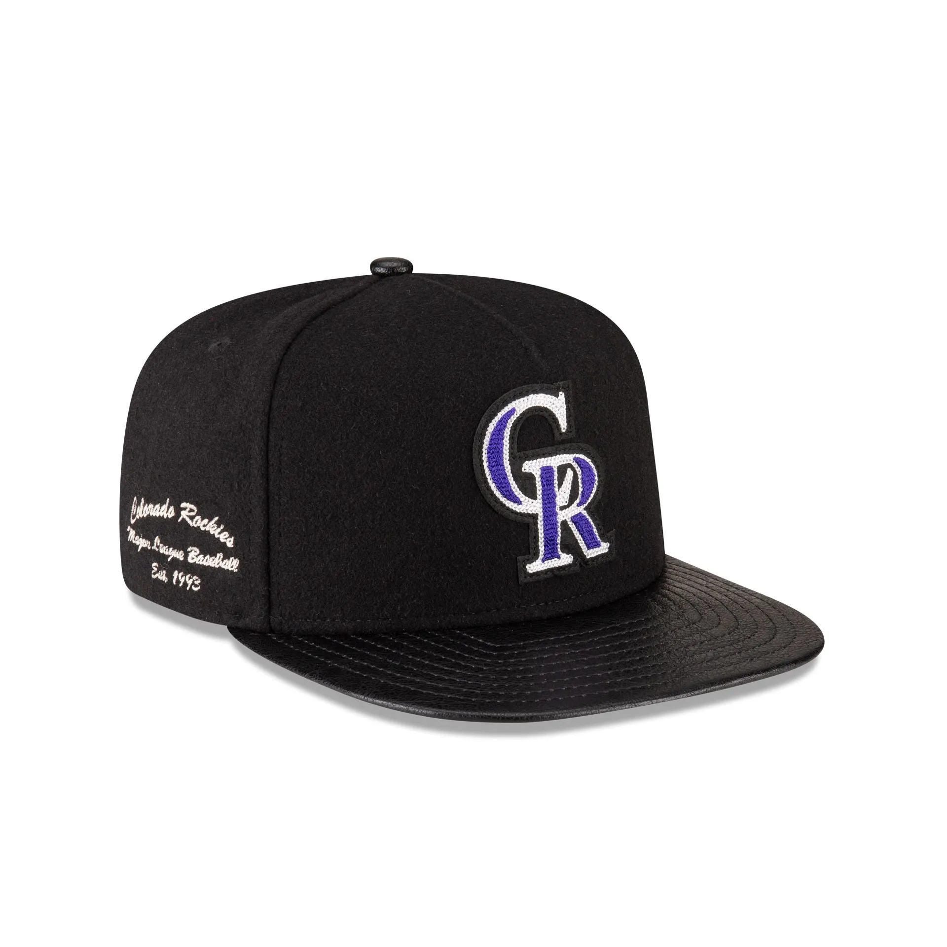 Colorado Rockies Wool Letterman 9FIFTY A-Frame Snapback Hat sold by New Era