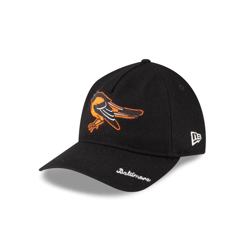 Baltimore Orioles Wool Letterman 9TWENTY A-Frame Adjustable Hat Adjustable Hat sold by New Era
