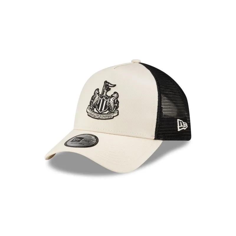 Newcastle United FC Light Cream 9FORTY A-Frame Trucker Hat sold by New Era