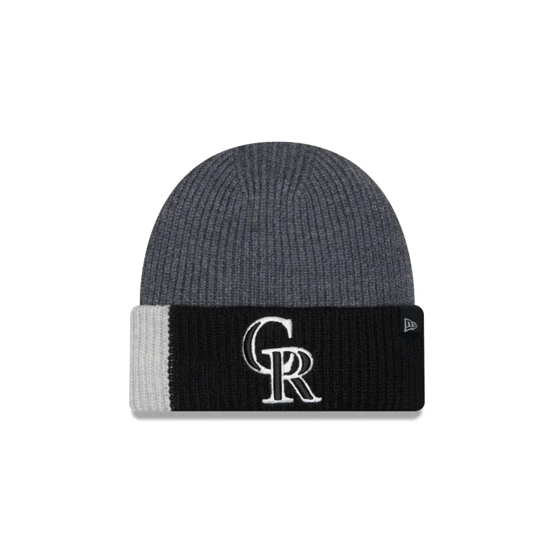Colorado Rockies Merino Wool Color Block Cuff Knit Hat sold by New Era