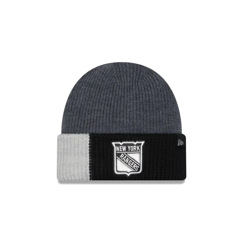 New York Rangers Merino Wool Color Block Cuff Knit Hat sold by New Era