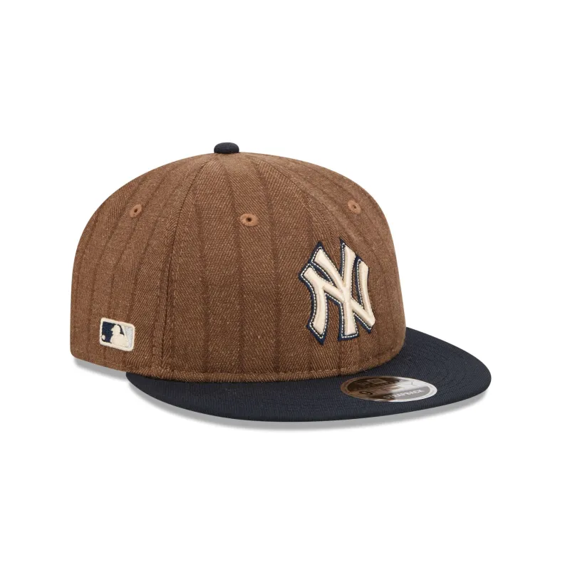 New York Yankees Three Looms Wool Pinstripe Retro Crown 9FIFTY Adjustable Hat made by New Era