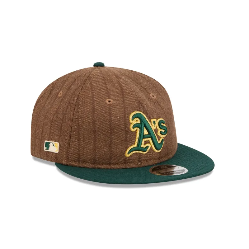 Athletics Three Looms Wool Pinstripe Retro Crown 9FIFTY Adjustable Hat sold by New Era