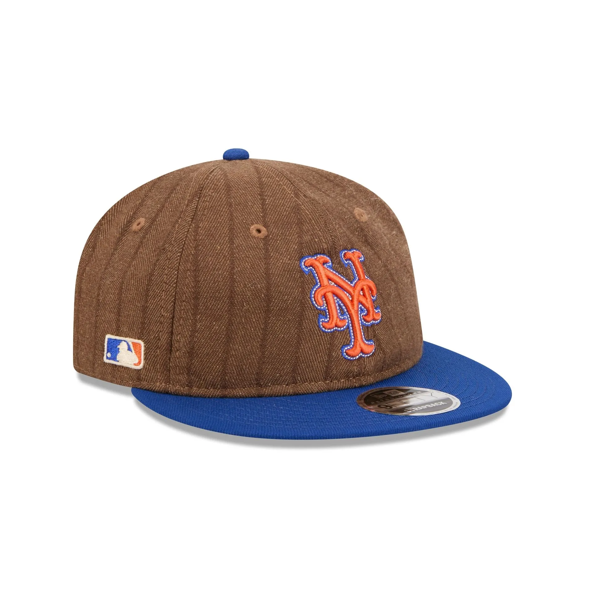 New York Mets Three Looms Wool Pinstripe Retro Crown 9FIFTY Adjustable Hat sold by New Era