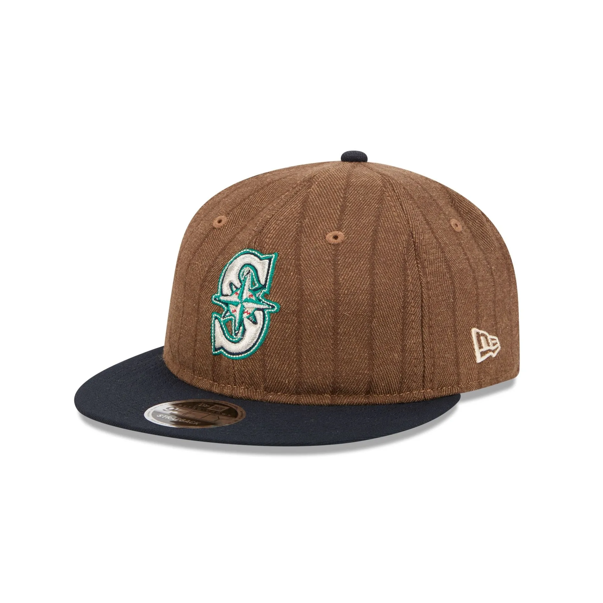Seattle Mariners Three Looms Wool Pinstripe Retro Crown 9FIFTY Adjustable Hat sold by New Era product image thumbnail 3