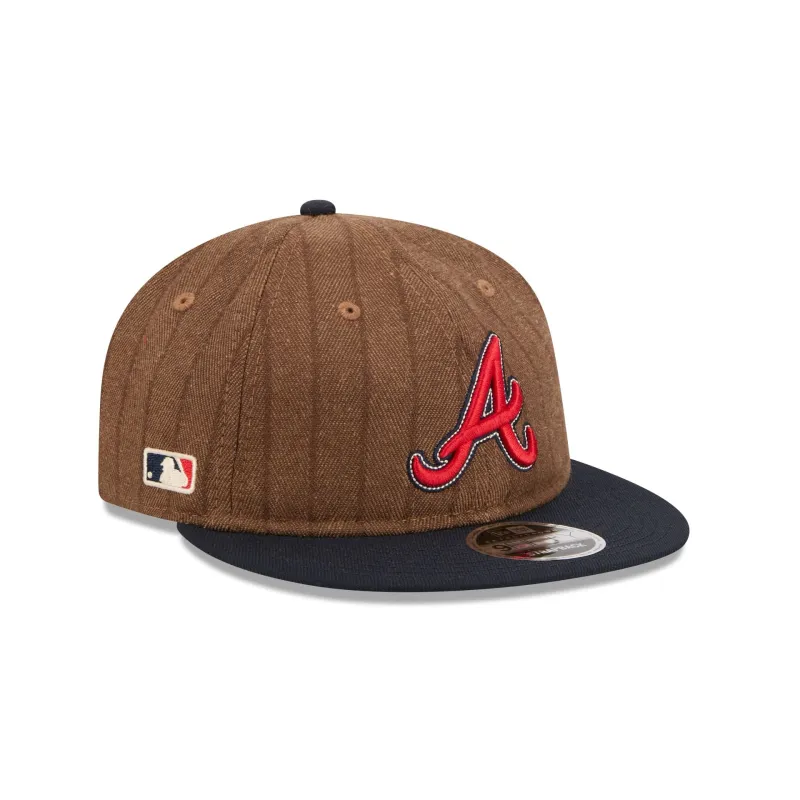 Atlanta Braves Three Looms Wool Pinstripe Retro Crown 9FIFTY Adjustable Hat sold by New Era