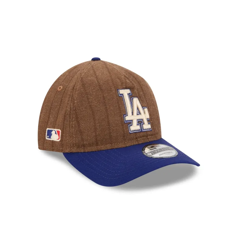 Los Angeles Dodgers Three Looms Wool Pinstripe 9TWENTY A-Frame Adjustable Hat sold by New Era