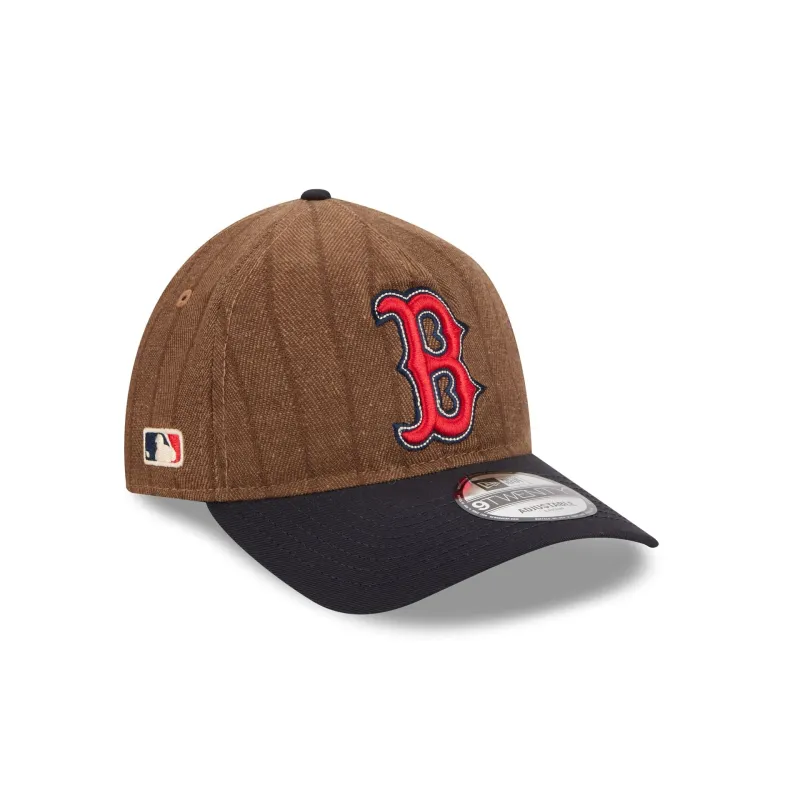 Boston Red Sox Three Looms Wool Pinstripe 9TWENTY A-Frame Adjustable Hat sold by New Era