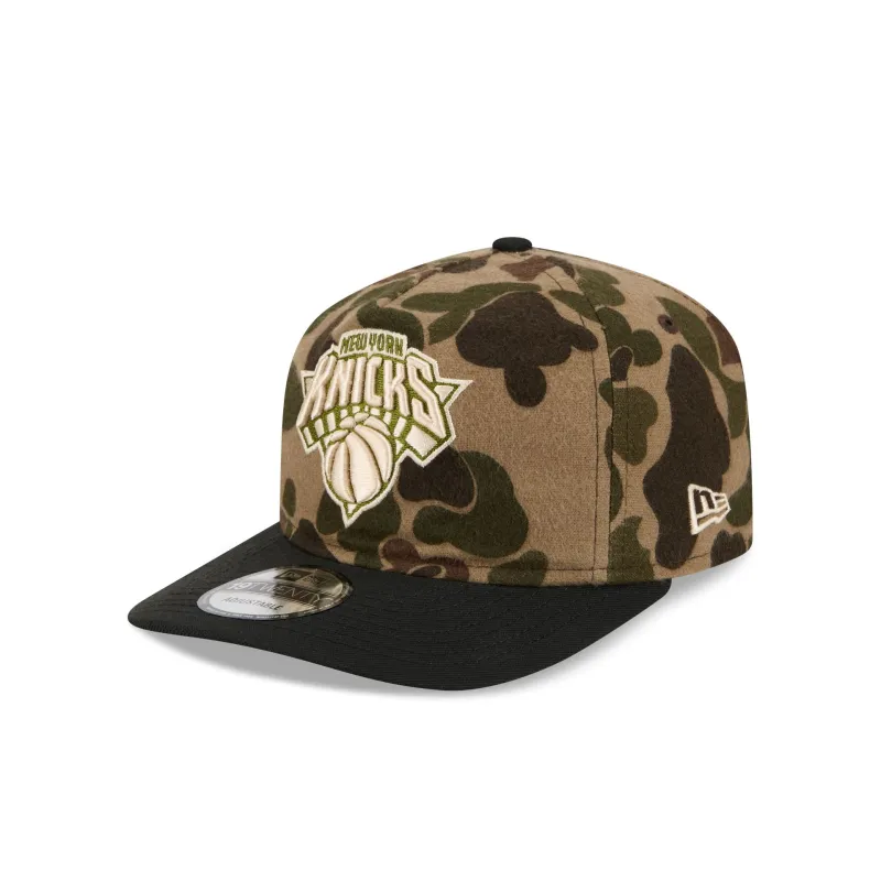 New York Knicks Three Looms Wool Duck Camo 19TWENTY Adjustable Hat sold by New Era