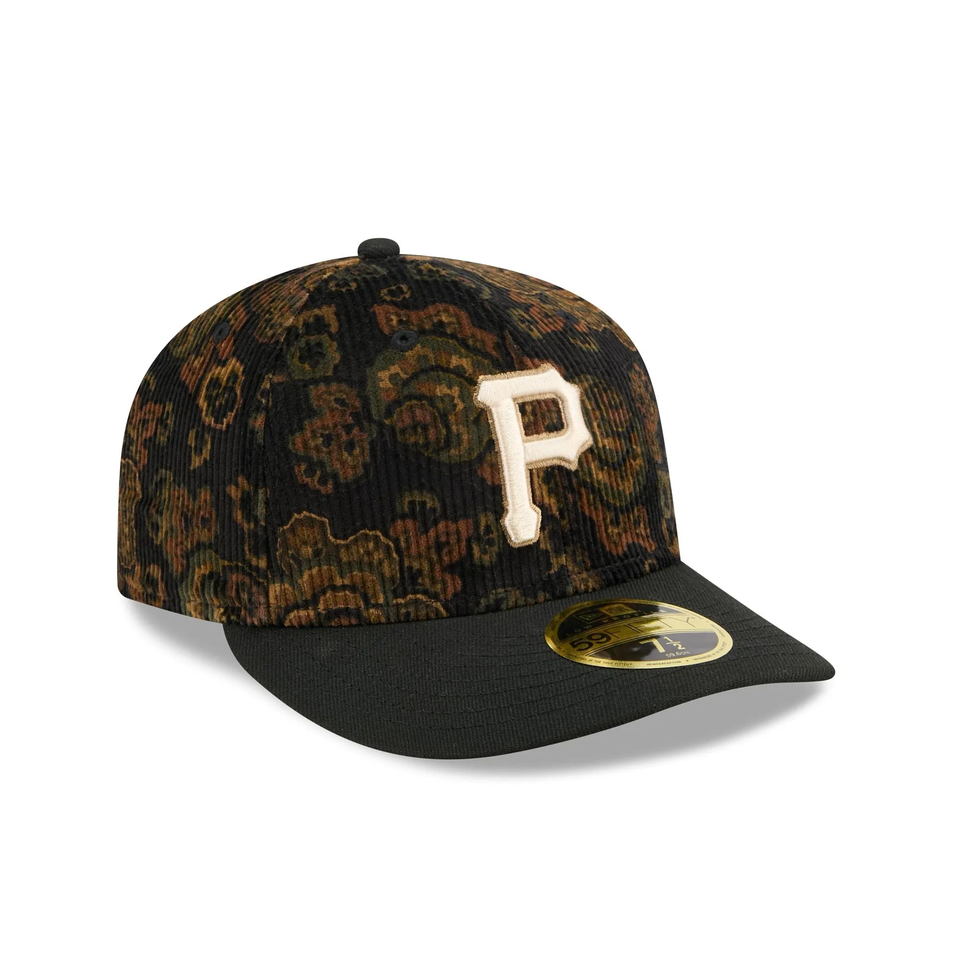 Pittsburgh Pirates Three Looms Floral Cord Low Profile 59FIFTY Fitted Hat sold by New Era product image thumbnail 3