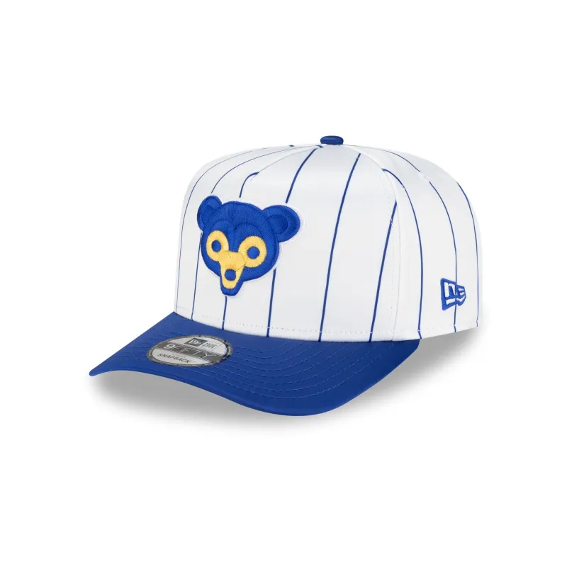 Chicago Cubs Satin Pinstripe 9FIFTY A-Frame Snapback Hat sold by New Era