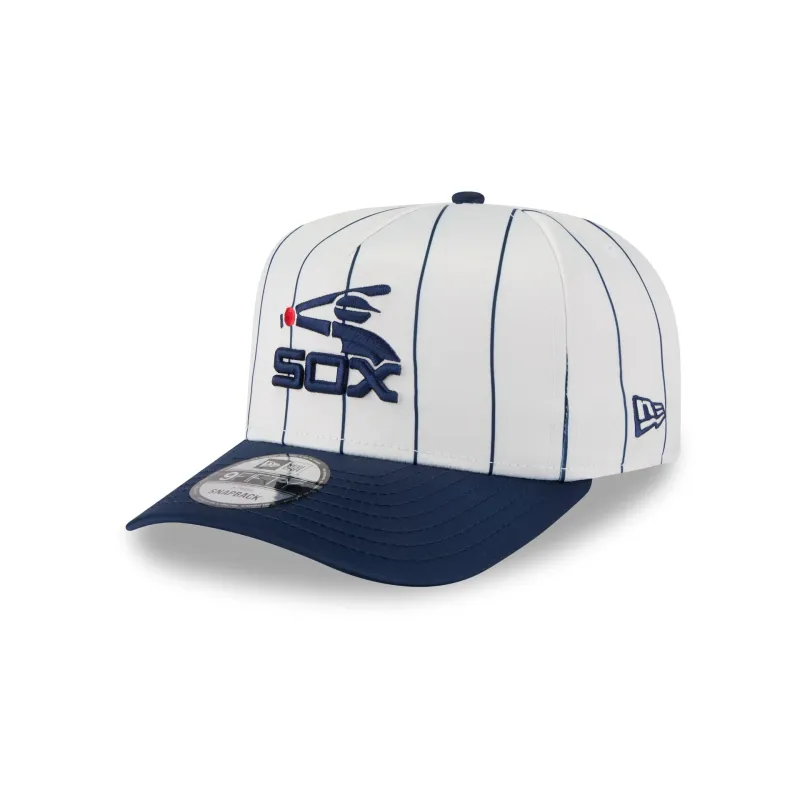 Chicago White Sox Satin Pinstripe 9FIFTY A-Frame Snapback Hat sold by New Era
