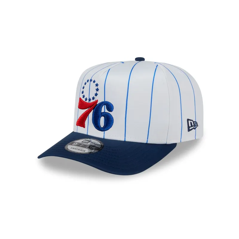 Philadelphia 76ers Satin Pinstripe 9FIFTY A-Frame Snapback Hat sold by New Era