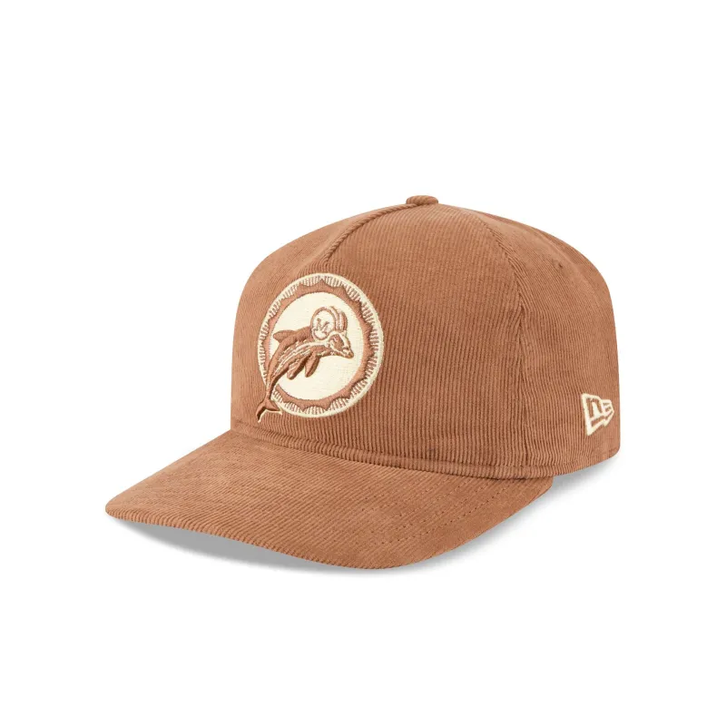 Miami Dolphins Nostalgic Brown Corduroy 19TWENTY Adjustable Hat sold by New Era