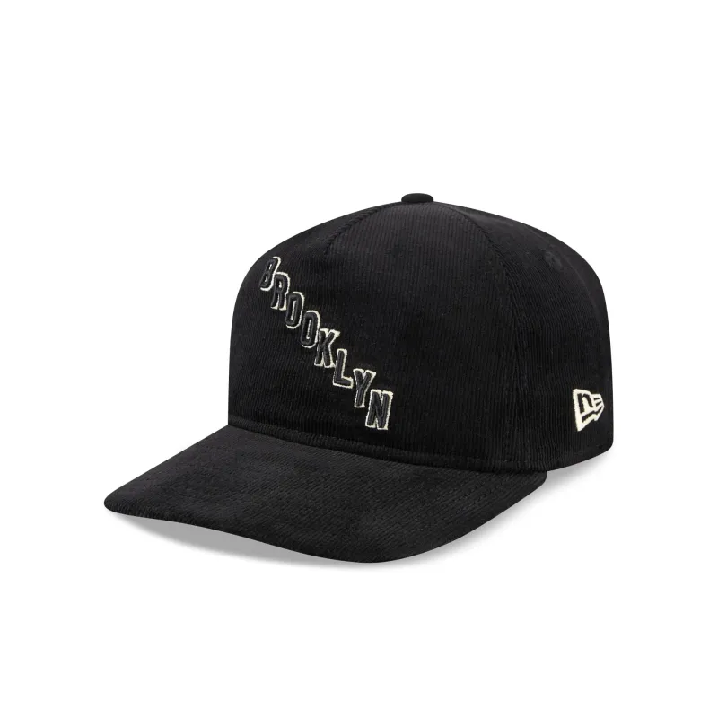 Brooklyn Americans Nostalgic Black Corduroy 19TWENTY Adjustable Hat sold by New Era
