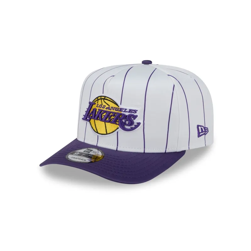Los Angeles Lakers Satin Pinstripe 9FIFTY A-Frame Snapback Hat sold by New Era
