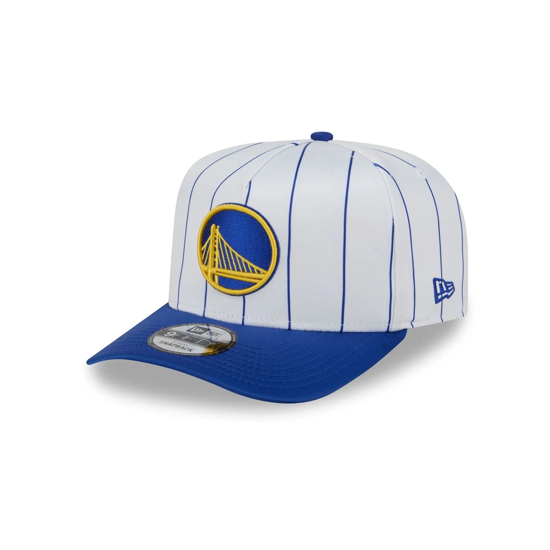Golden State Warriors Satin Pinstripe 9FIFTY A-Frame Snapback Hat sold by New Era