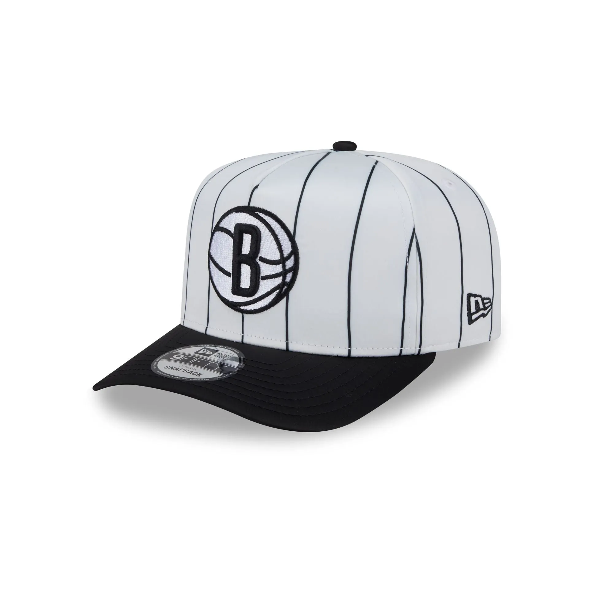 Brooklyn Nets Satin Pinstripe 9FIFTY A-Frame Snapback Hat sold by New Era