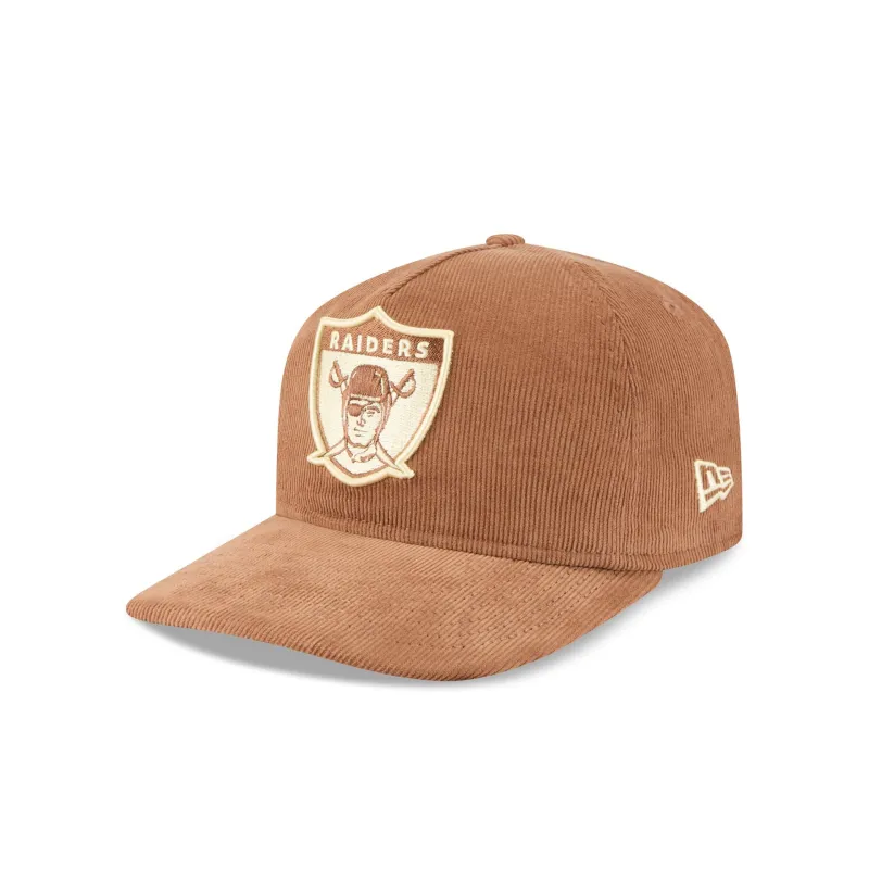 Las Vegas Raiders Nostalgic Brown Corduroy 19TWENTY Adjustable Hat sold by New Era