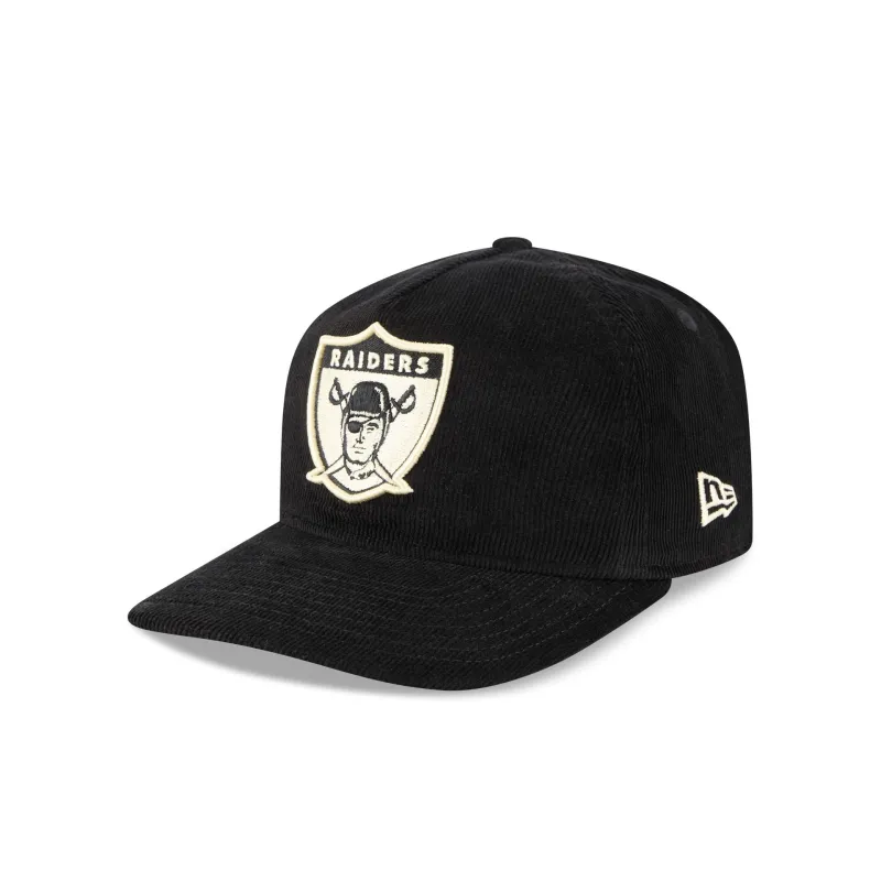 Las Vegas Raiders Nostalgic Black Corduroy 19TWENTY Adjustable Hat sold by New Era