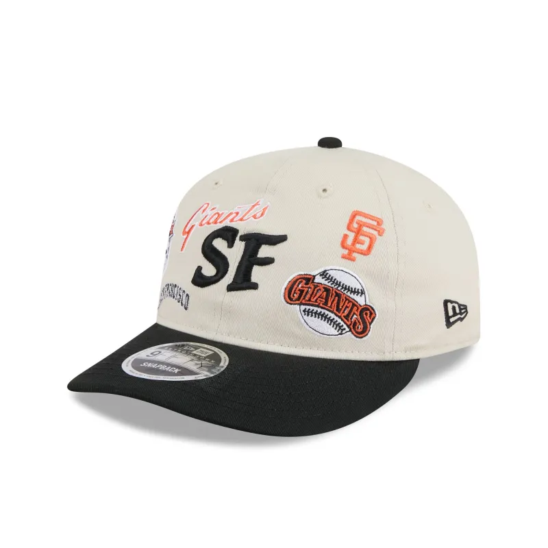 San Francisco Giants Scattered Patches Retro Crown 9FIFTY Snapback Hat sold by New Era