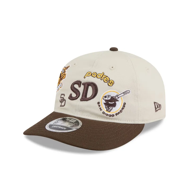San Diego Padres Scattered Patches Retro Crown 9FIFTY Snapback Hat sold by New Era