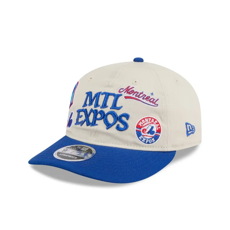 Montreal Expos Scattered Patches Retro Crown 9FIFTY Snapback Hat sold by New Era