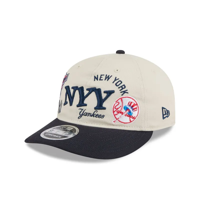 New York Yankees Scattered Patches Retro Crown 9FIFTY Snapback Hat sold by New Era