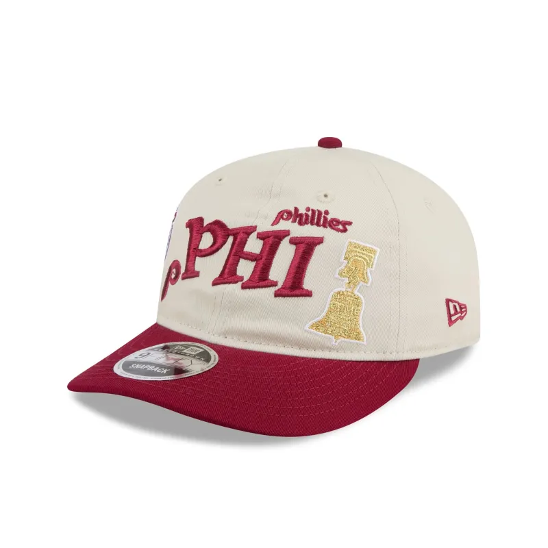 Philadelphia Phillies Scattered Patches Retro Crown 9FIFTY Snapback Hat sold by New Era