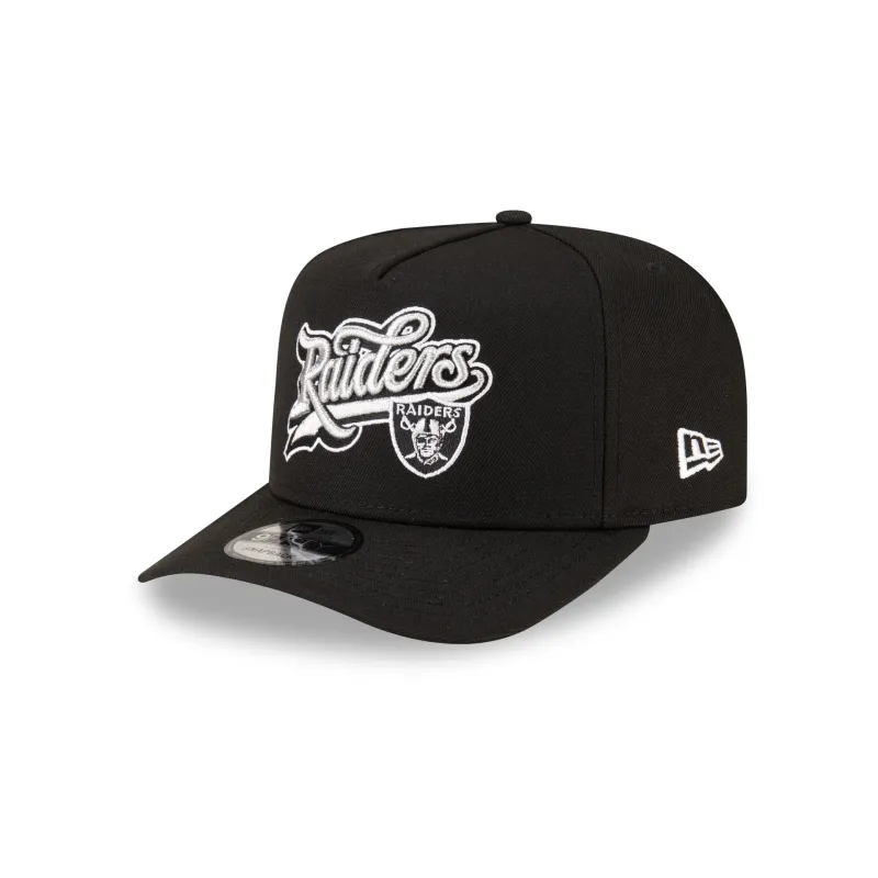 Born x Raised x Las Vegas Raiders Script Black 9FIFTY A-Frame Snapback Hat sold by New Era