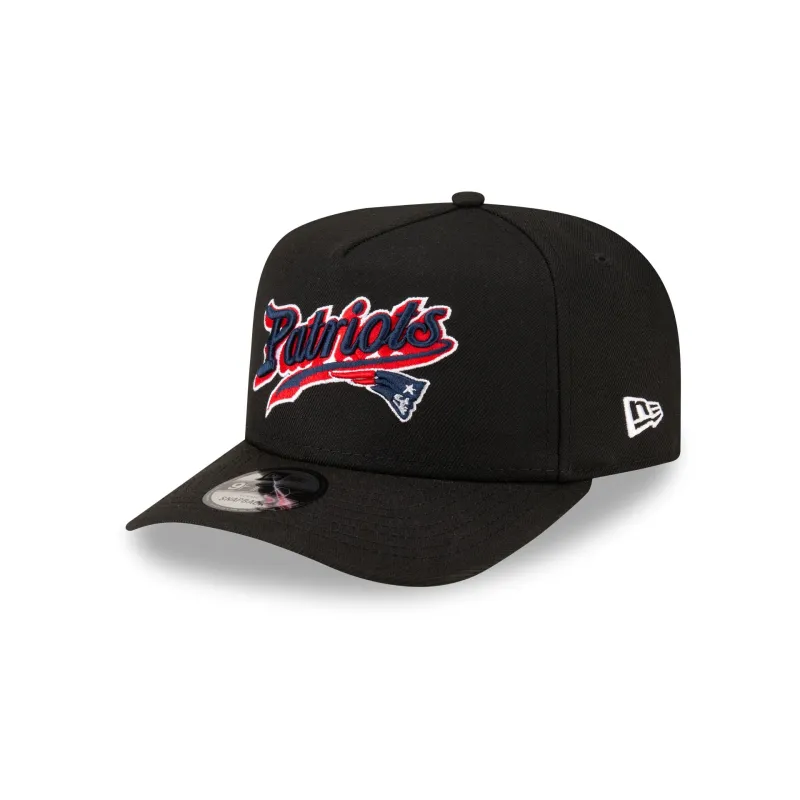 Born x Raised x New England Patriots Script Black 9FIFTY A-Frame Snapback Hat sold by New Era