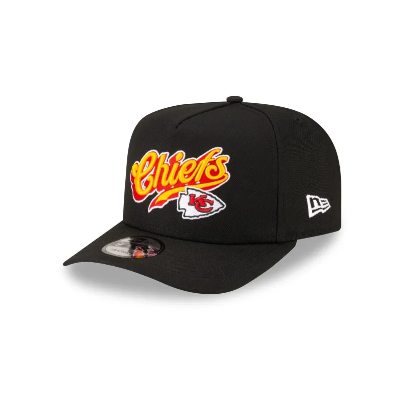 Born x Raised x Kansas City Chiefs Script Black 9FIFTY A-Frame Snapback Hat sold by New Era