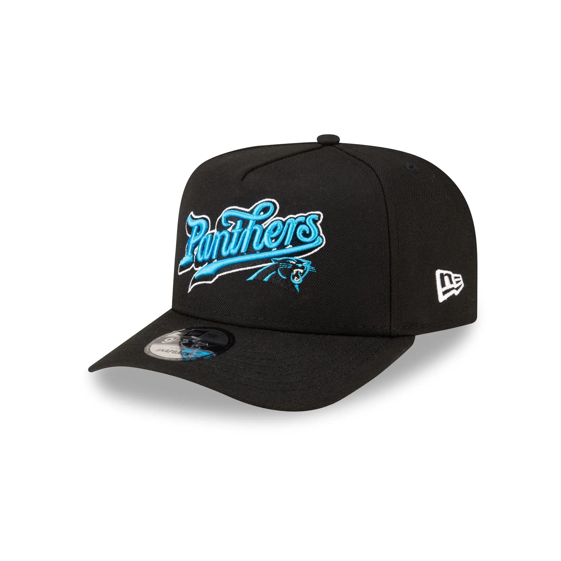 Born x Raised x Carolina Panthers Script Black 9FIFTY A-Frame Snapback Hat sold by New Era