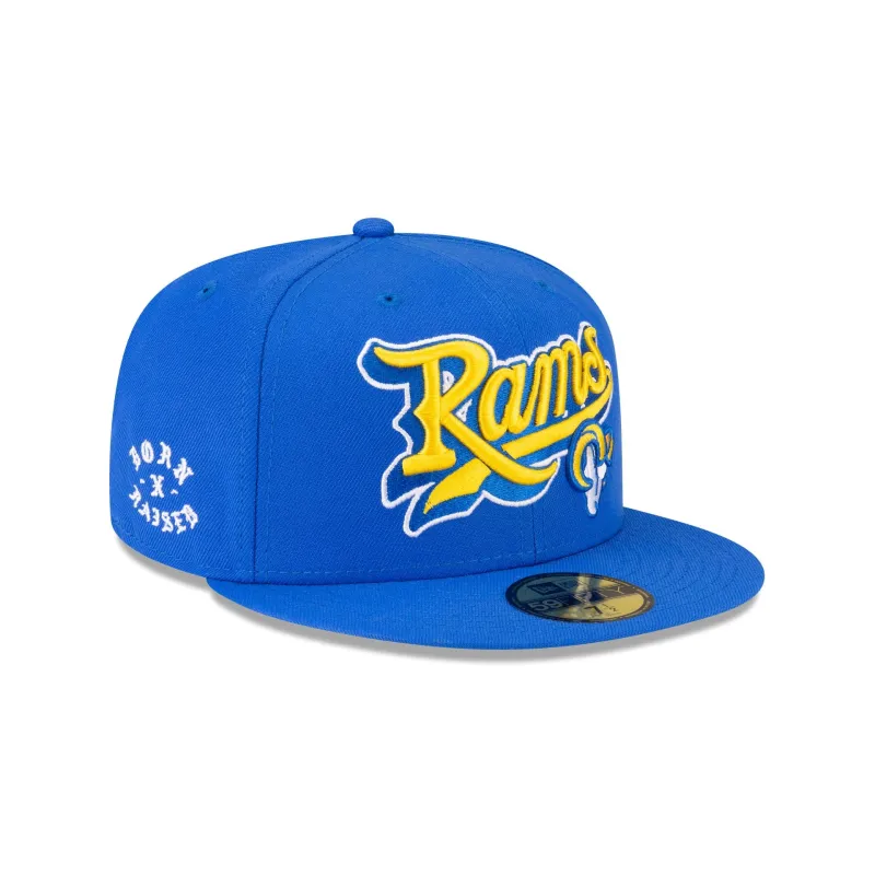 Born x Raised x Los Angeles Rams Script 59FIFTY Fitted Hat sold by New Era