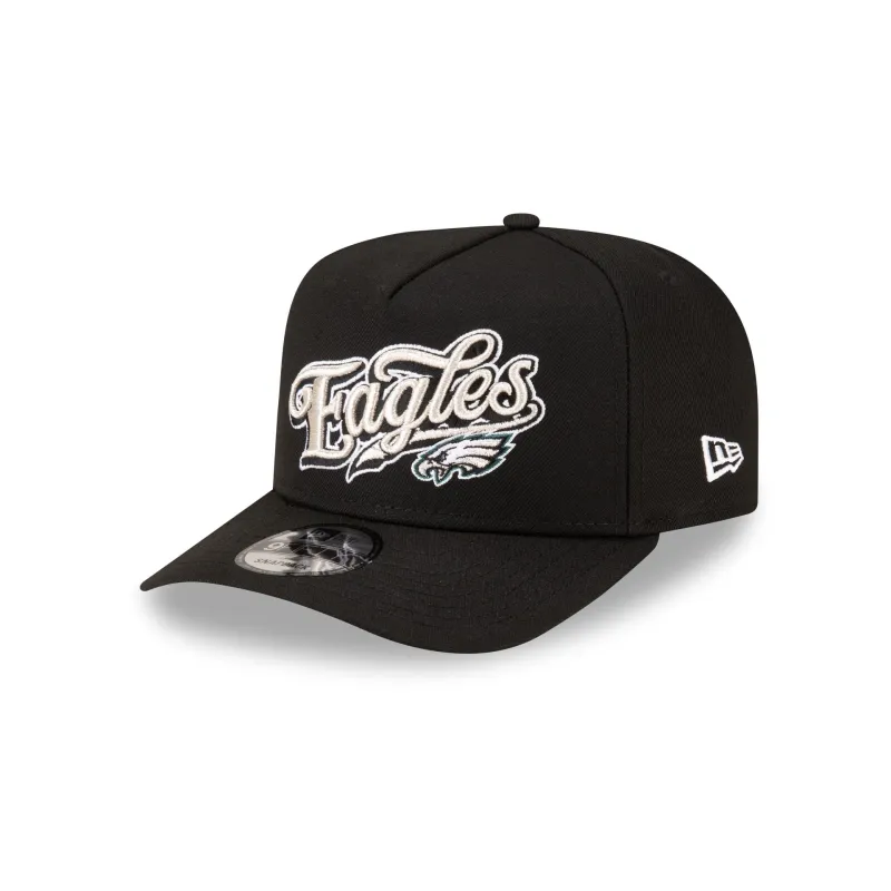 Born x Raised x Philadelphia Eagles Script Black 9FIFTY A-Frame Snapback Hat sold by New Era