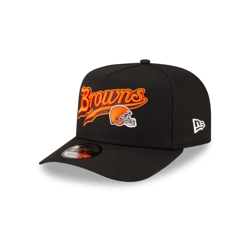 Born x Raised x Cleveland Browns Script Black 9FIFTY A-Frame Snapback Hat sold by New Era